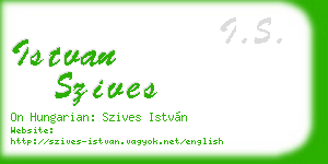 istvan szives business card